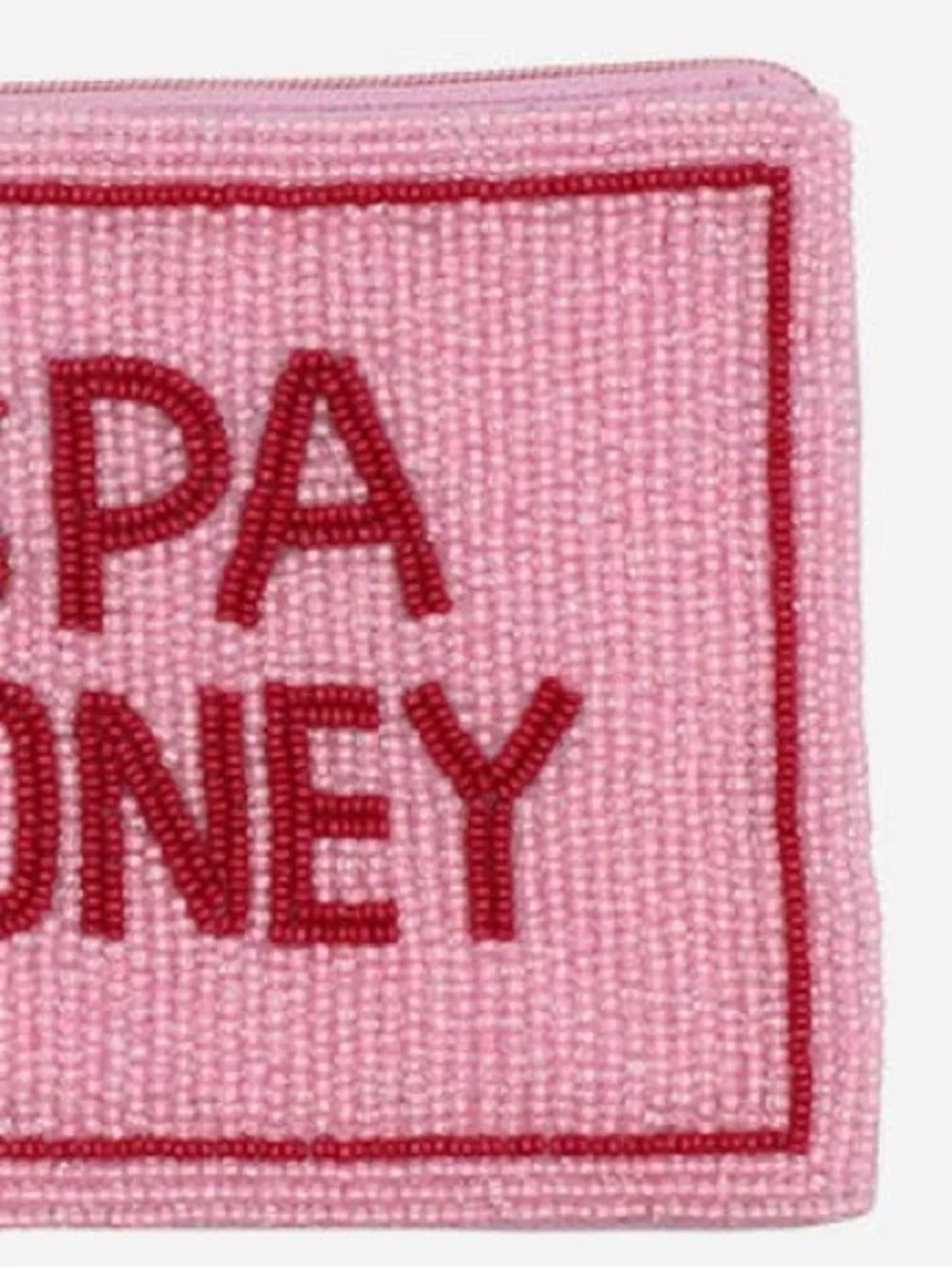 Nu Shuz Key West Hand-Beaded ‘ Spa Money ' Pink Red Clutch Coin Pouch